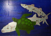 Painting of barracuda for boys' bathroom