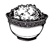 Ink drawing of a bowl of rice